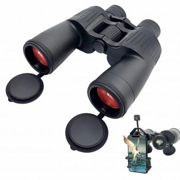 7x50 HD Bird Watching Binoculars for Adults High Powered Waterproof Clear Vision BAK4 Prism FMC Lens Cruise Concert Travel Boating + Phone Adapter